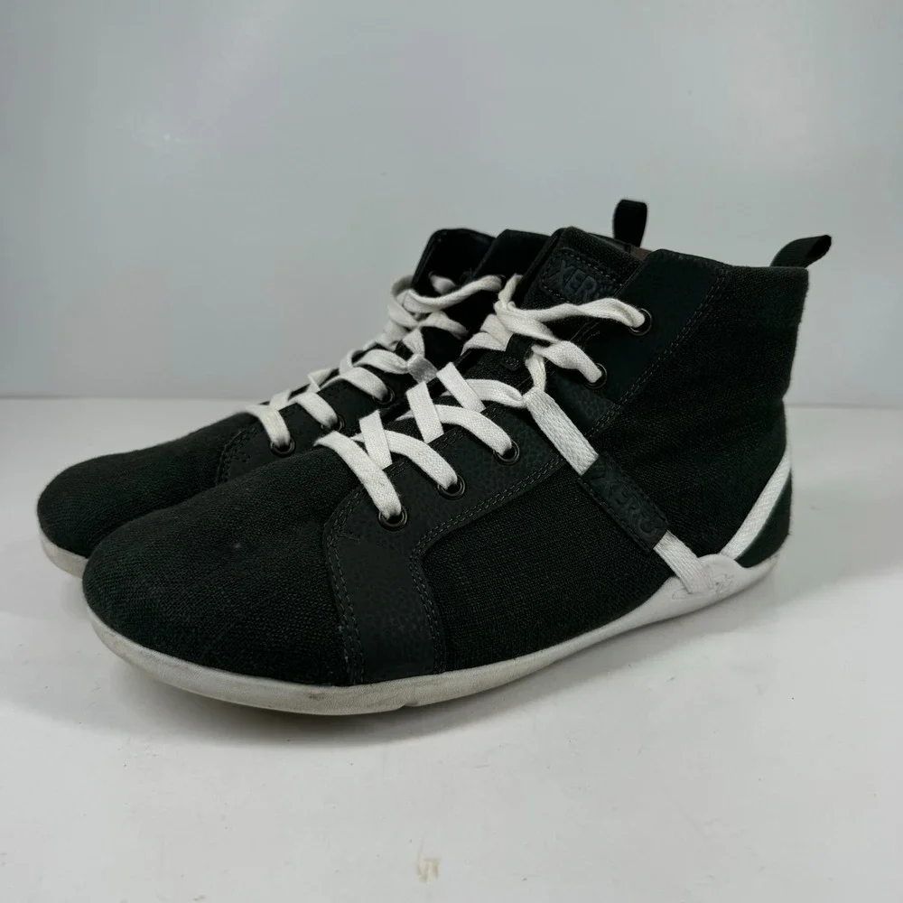 Xero Shoes Toronto Womens 10.5 Black Canvas High-Top Minimalist Barefoot Sneaker